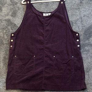 Women's Purple Corduroy Jumper Dress